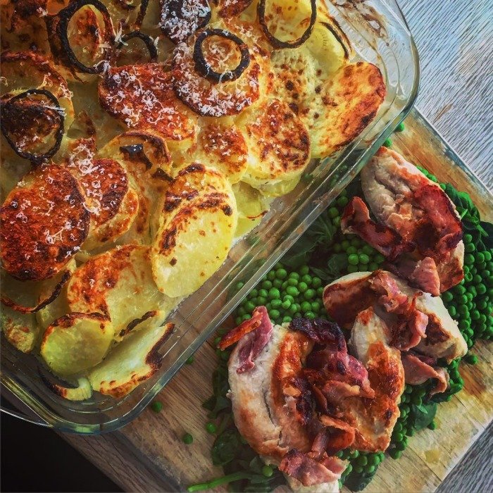 Gratin de pommes de terre au poulet