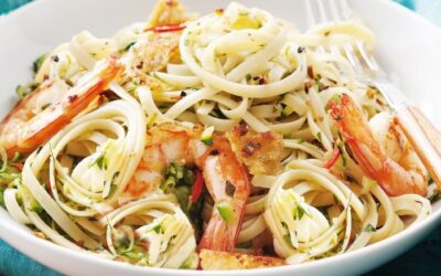 Linguine aux crevettes et au piment